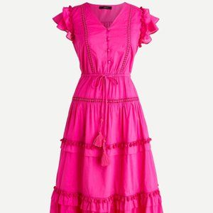 J Crew Flamingo Pom Pom Dress. Size 6.